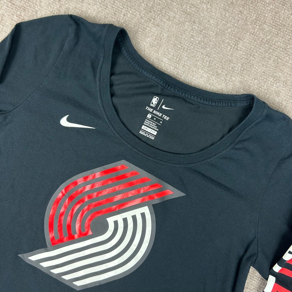 Nike Dri Fit Portland Trail Blazers Basketball NBA Shirt Womens Medium Black